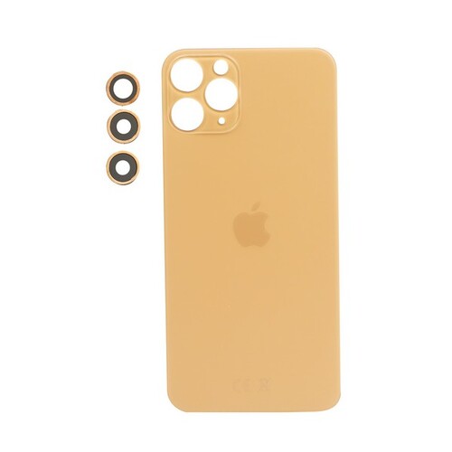 Apple Uyumlu iPhone 11 Pro Arka Kapak Kamera Lensli Gold - Thumbnail