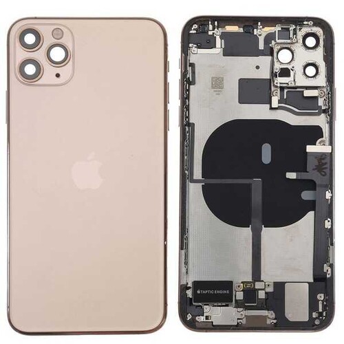 Apple Uyumlu iPhone 11 Pro Max Kasa Kapak Gold Dolu - Thumbnail