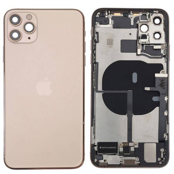 Apple Uyumlu iPhone 11 Pro Max Kasa Kapak Gold Dolu