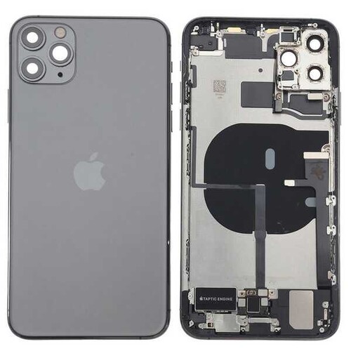 Apple Uyumlu iPhone 11 Pro Max Kasa Kapak Siyah Dolu - Thumbnail