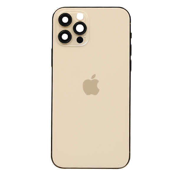 Apple Uyumlu iPhone 12 Pro Kasa Kapak Gold Dolu