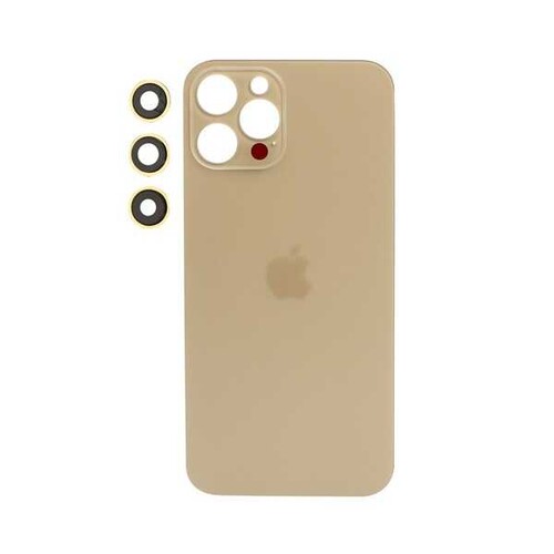 Apple Uyumlu iPhone 12 Pro Max Arka Kapak Kamera Lensli Gold - Thumbnail