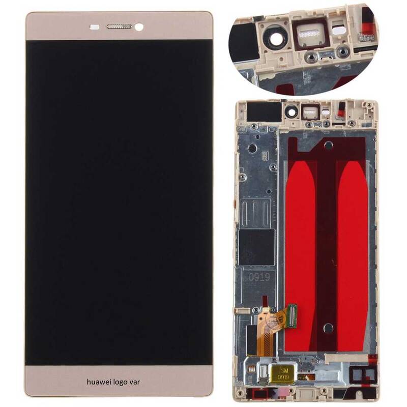 Huawei Uyumlu P8 Lcd Ekran Gold Çıtalı