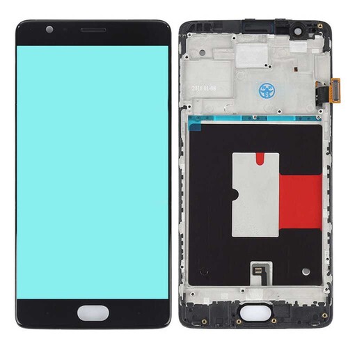 OnePlus Uyumlu 3 Lcd Ekran Siyah Çıtalı - Thumbnail