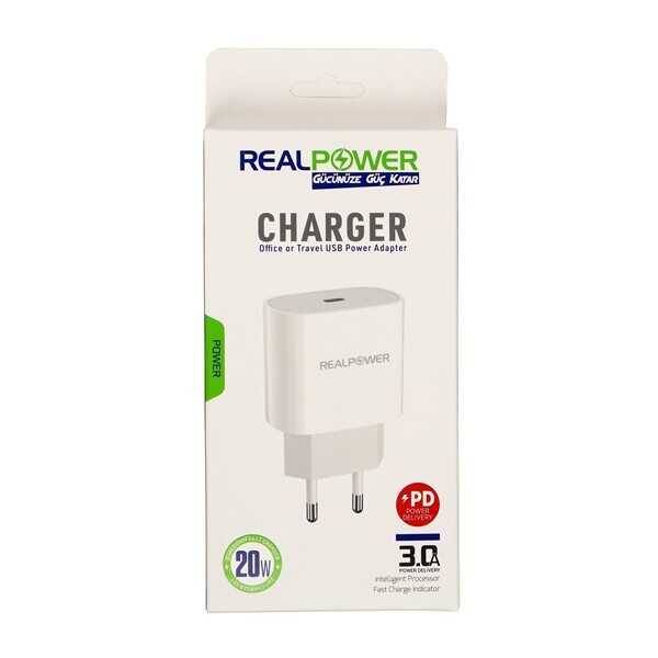 RealPower Apple Uyumlu iPhone 20 W Usb-c Güç Adaptörü Şarj Cihazı OLD