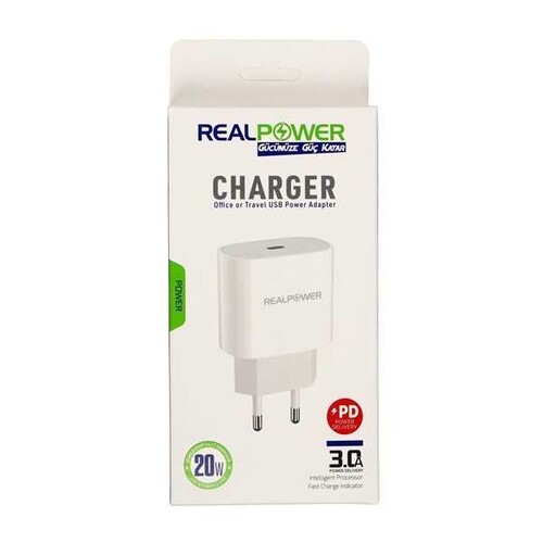 RealPower Apple Uyumlu iPhone 20 W Usb-c Güç Adaptörü Şarj Cihazı OLD - Thumbnail