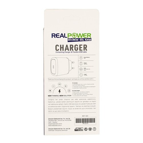 RealPower Apple Uyumlu iPhone 20 W Usb-c Güç Adaptörü Şarj Cihazı Ve Kablo Seti OLD - Thumbnail