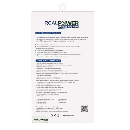 RealPower Casper Uyumlu Via 6x Batarya 2820mAh - Thumbnail