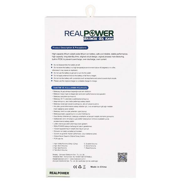 RealPower Casper Uyumlu Via 8 Batarya 3000mAh