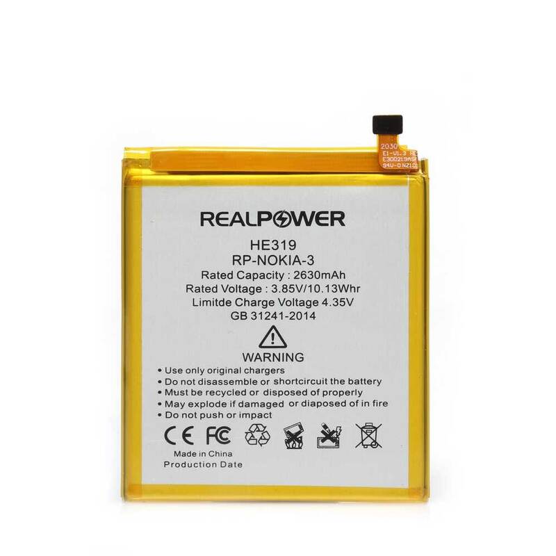 RealPower Nokia Uyumlu 3 Batarya 2630mah