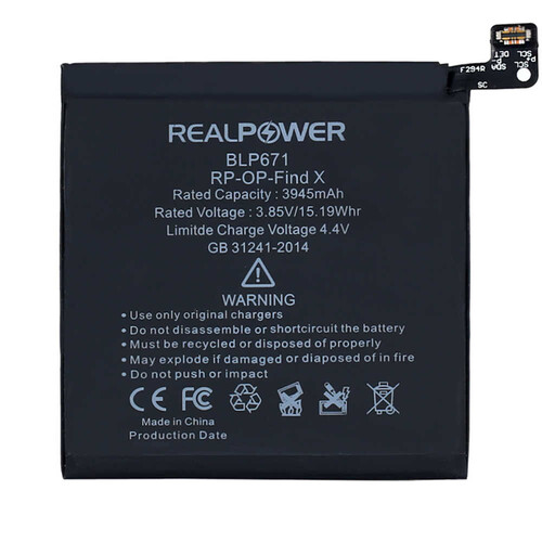 RealPower Oppo Uyumlu Find X Batarya 3945mah - Thumbnail