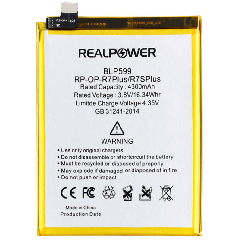 RealPower Oppo Uyumlu R7 Plus Batarya 4300mah