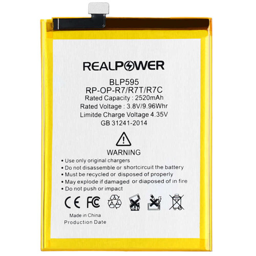 RealPower Oppo Uyumlu R7t Batarya 2520mah - Thumbnail