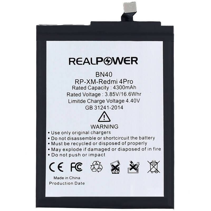 RealPower Xiaomi Uyumlu Redmi 4 Prime Batarya 4300mah