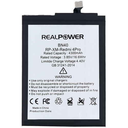 RealPower Xiaomi Uyumlu Redmi 4 Pro Batarya 4300mah - Thumbnail