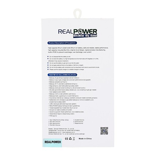 RealPower Vestel Uyumlu Venüs V6 Batarya 3366mah - Thumbnail